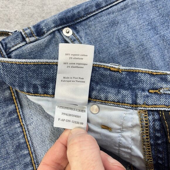 Everlane The Way-High Slim Organic Cotton Jeans Women 28R Blue Denim Straight - Picture 6 of 13